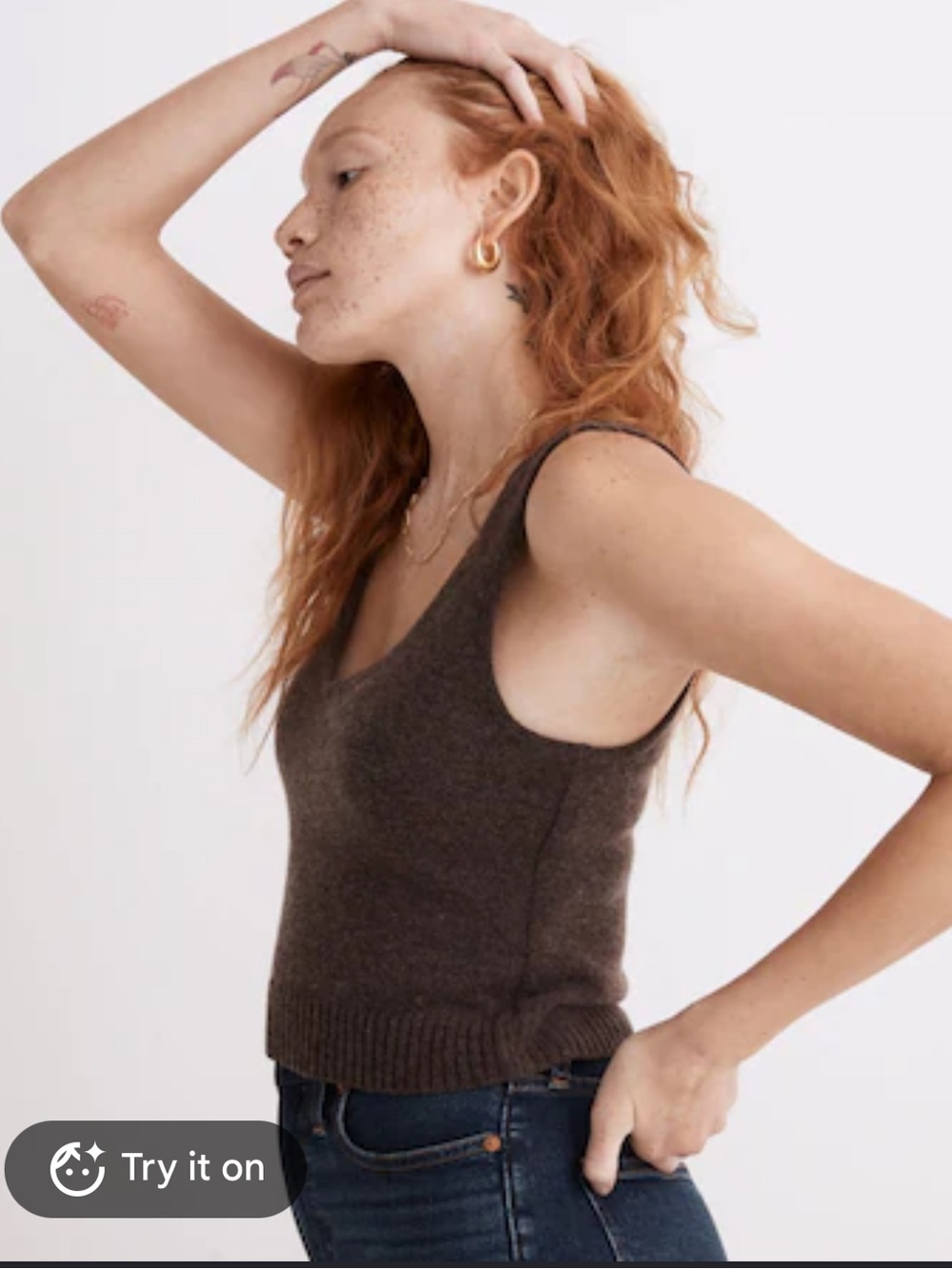 Madewell | Carleton v-neck sweater wool blend tank top size medium